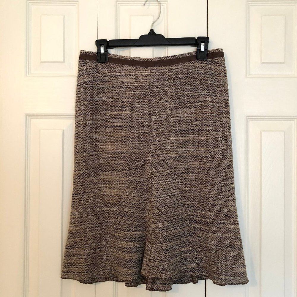 BCBGMaxAzria Burlap Brown Midi Skirt